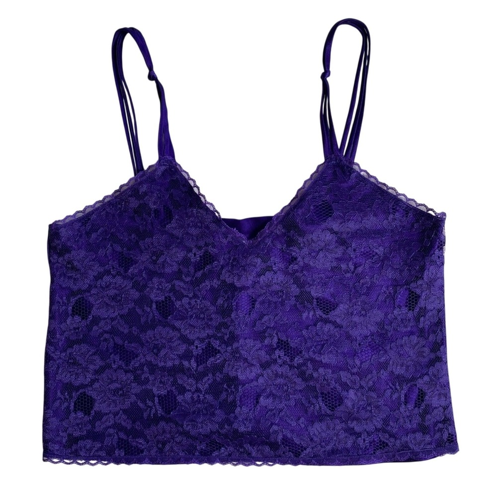 Vintage Victoria's Secret Gold Label Purple Lace Lingerie Cami Size Medium